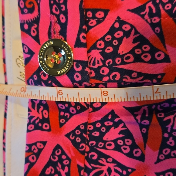 Lilly Pulitzer Callaway Knit Passion Fruit Pink Star Chasing Summer Sz 12 Shorts - Picture 13 of 14